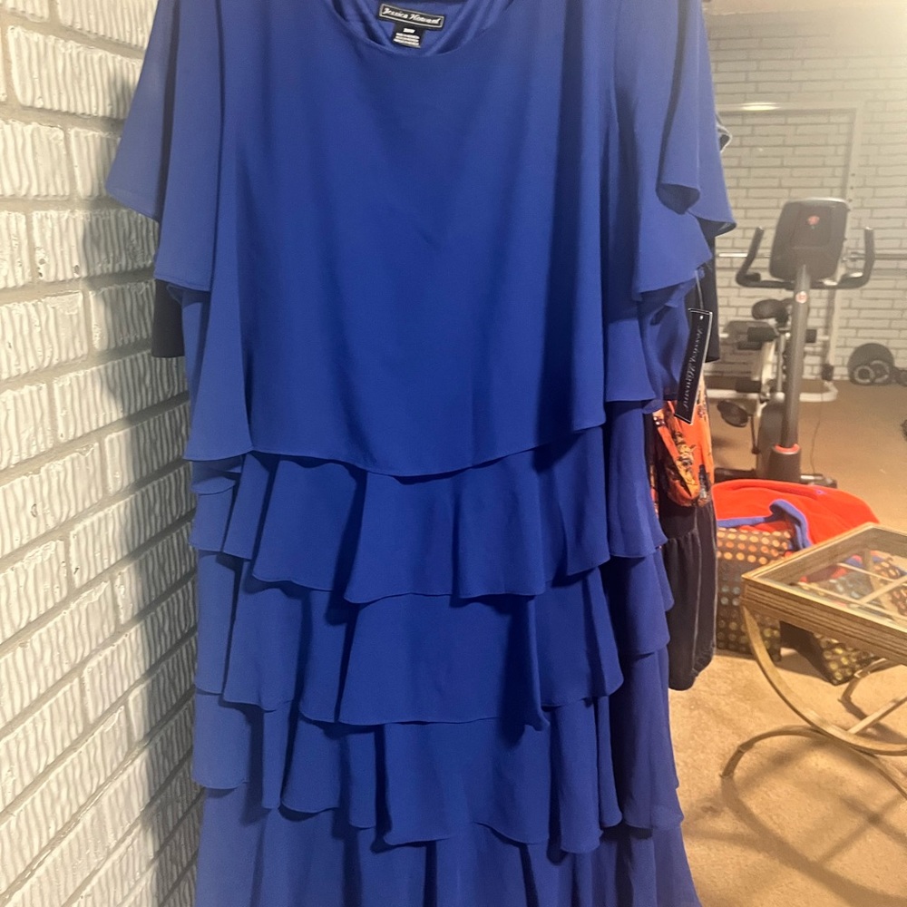 Jessica Howard Royal Blue Ruffled Maxi Dress
